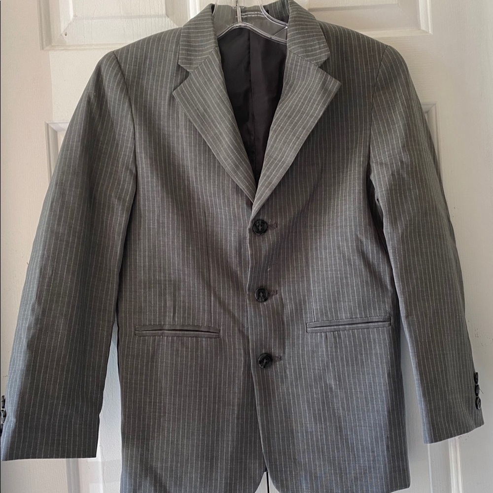 Amherst Boys Gray Pinstripe Suit Blazer Size 12